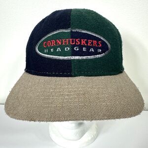 Cornhuskers Headgear Hat Cap American Needle Wool Strapback Green Blue Vintage